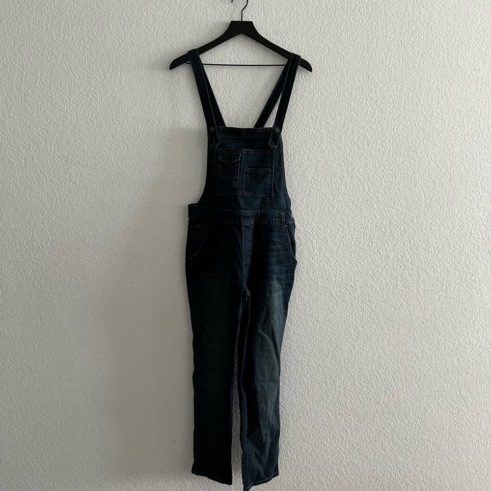Free People Blue Denim Jumpsuit Adjustable Straps
